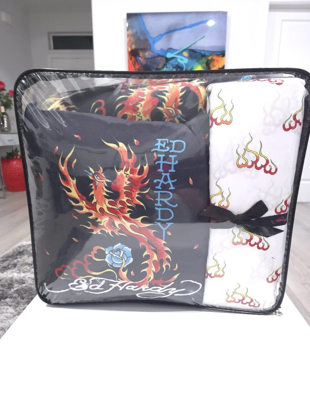 Ed Hardy KING 8 Piece Dragon Comforter Bedding Set New